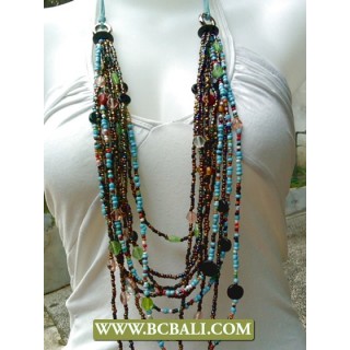 Long Necklace Beading Multi Strand